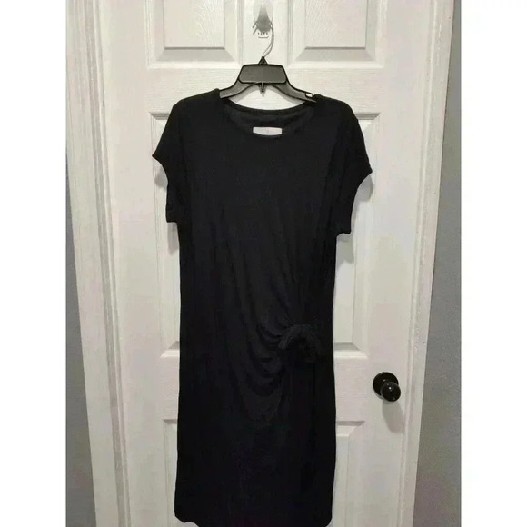 Loft Black Side Tie Lined Knit‎ Dress Size XLARGE - Picture 1 of 7